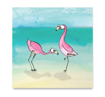 Handgemaakte wenskaart - Flamingo - Mags Up Your Mind